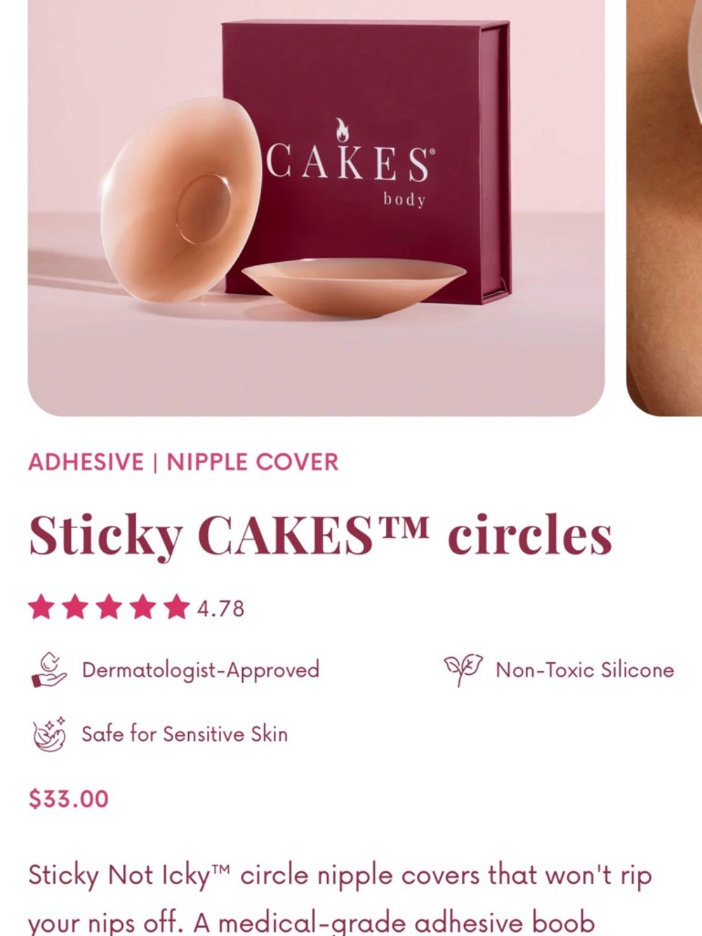 Cake Flesh-Tone Adhesive Nipple Covers